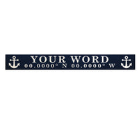 Anchor Navy/White Personalized Barnwood Sign