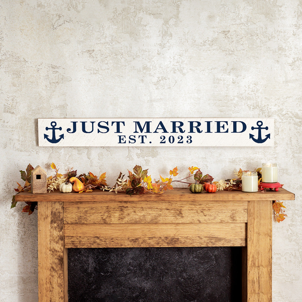Just Married Personalized Barn Wood Sign