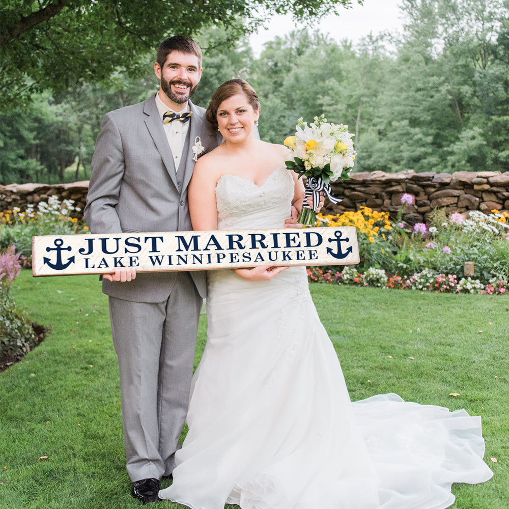 Just Married Personalized Barn Wood Sign
