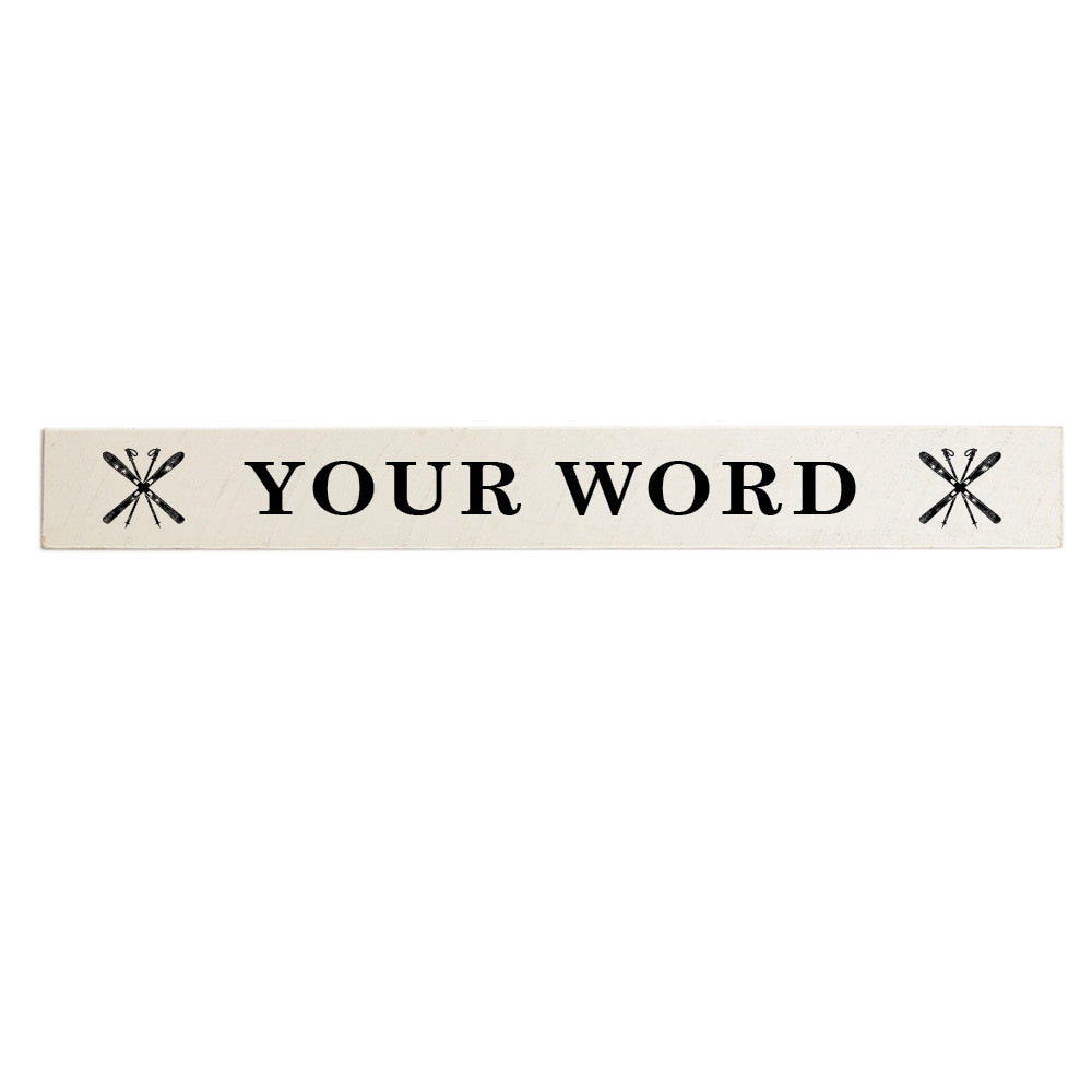 Cross Skis Personalized Barnwood Sign