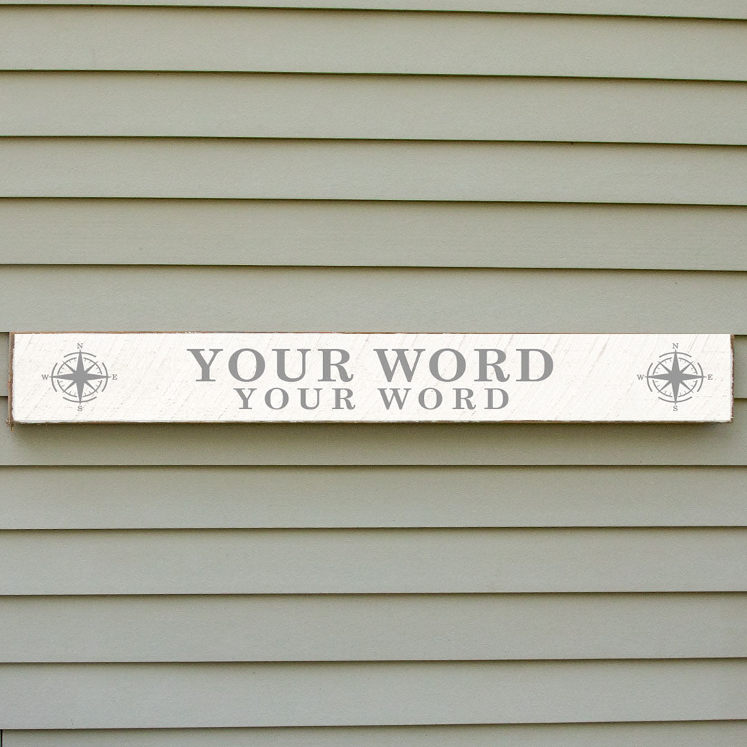Compass Personalized Barnwood Sign