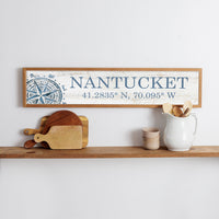 Compass Coordinates Personalized Barn Wood Sign