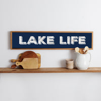 Framed Lake Life Barnwood Sign