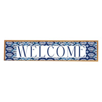 Boho Blue Fan Welcome Barnwood Sign