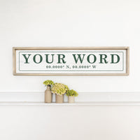 Your Word Personalized White/Green Framed Barnwood Sign