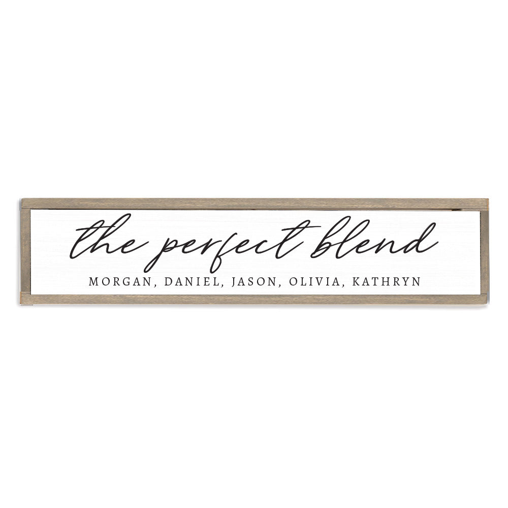 The Perfect Blend Personalized Barn Wood Sign