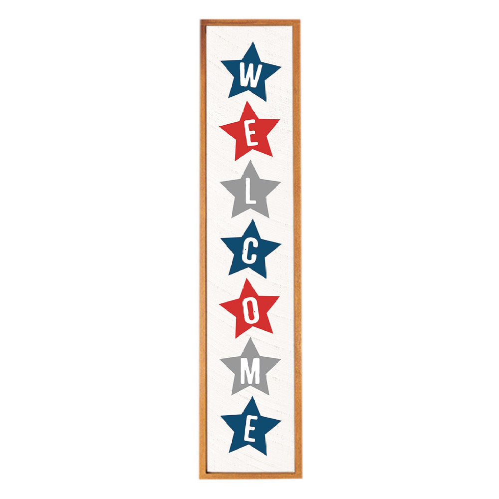 American Stars Welcome Barn Wood Sign