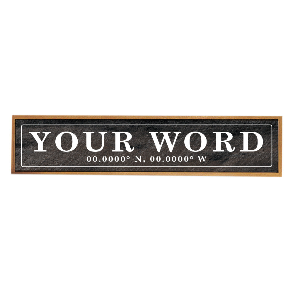 Your Word Personalized Black/White Barnwood Sign