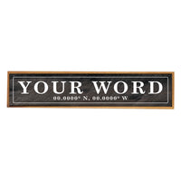 Your Word Personalized Black/White Barnwood Sign