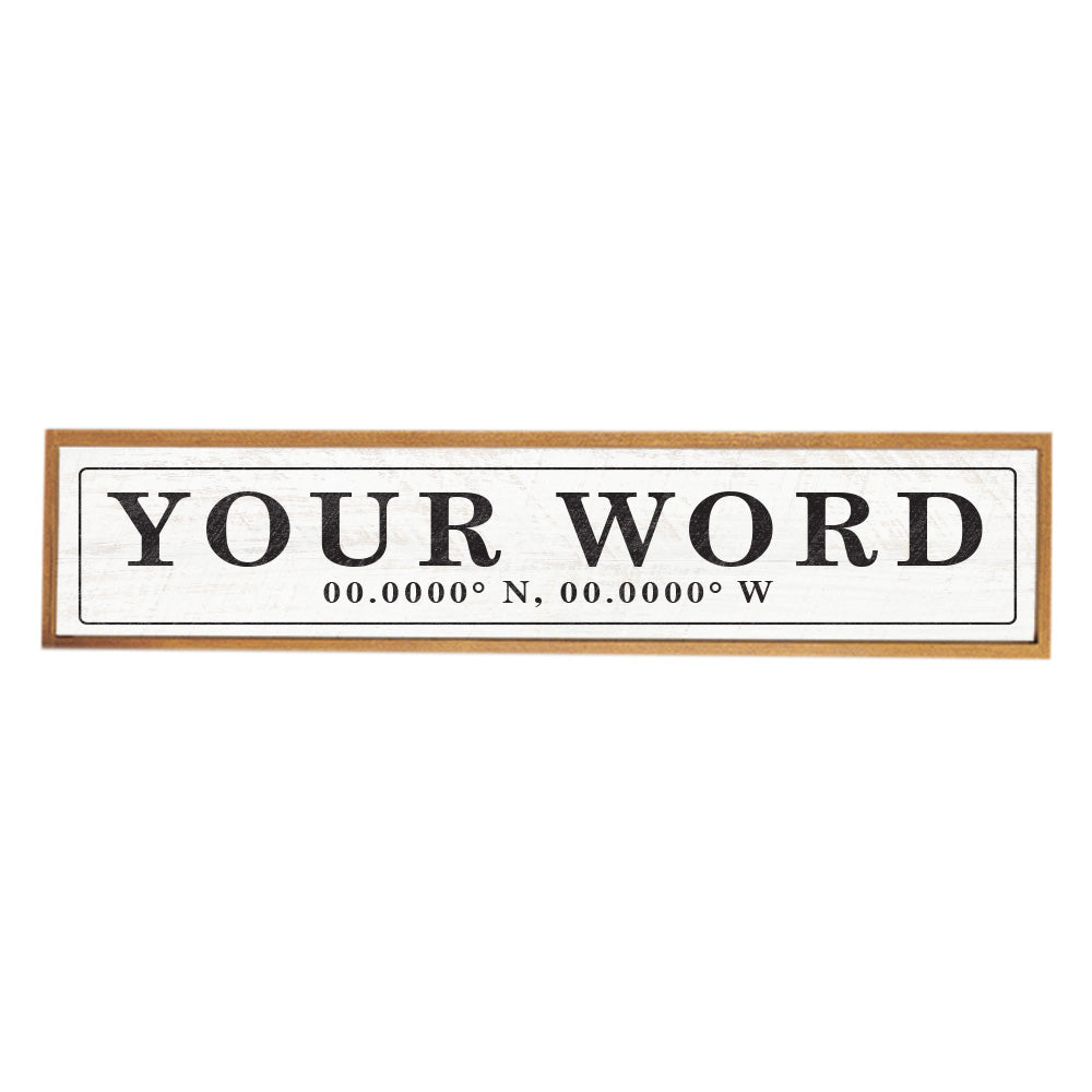 Your Word Personalized White/Black Barnwood Sign