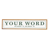Your Word Personalized White/Green Framed Barnwood Sign