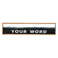 Your Word Personalized Black Mountains Barnwood Sign