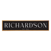 Family Name Established Black Personalized Barn Wood Sign