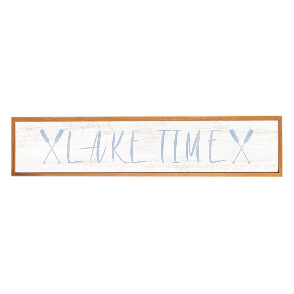 Framed Lake Time Oars Barnwood Sign