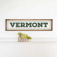 Vermont White/Green Barnwood Sign