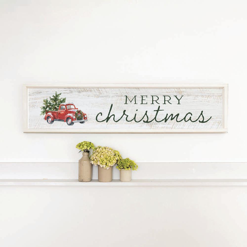 Holiday Truck Barn Wood Sign