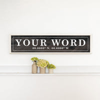 Your Word Personalized Black/White Barnwood Sign