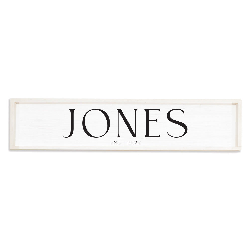 Family Name Established White Personalized Barn Wood Sign