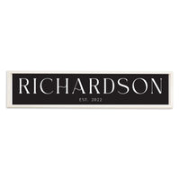 Family Name Established Black Personalized Barn Wood Sign