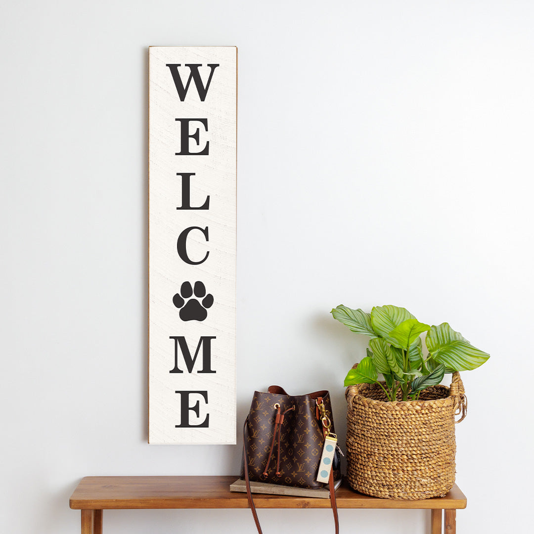 Paw Welcome Barn Wood Sign