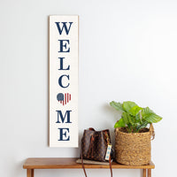 American Flag Heart Welcome Barn Wood Sign