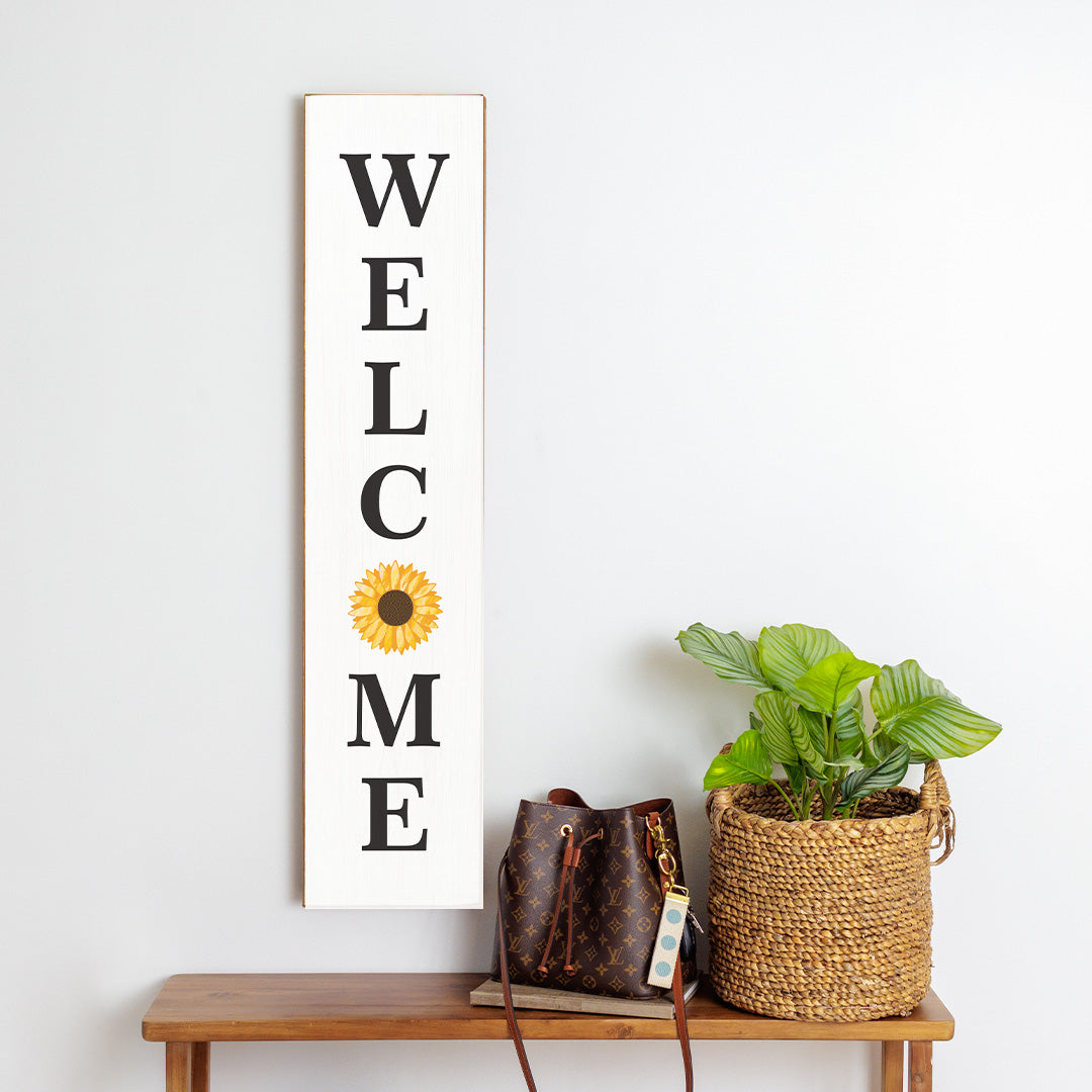 Sunflower Welcome Barn Wood Sign