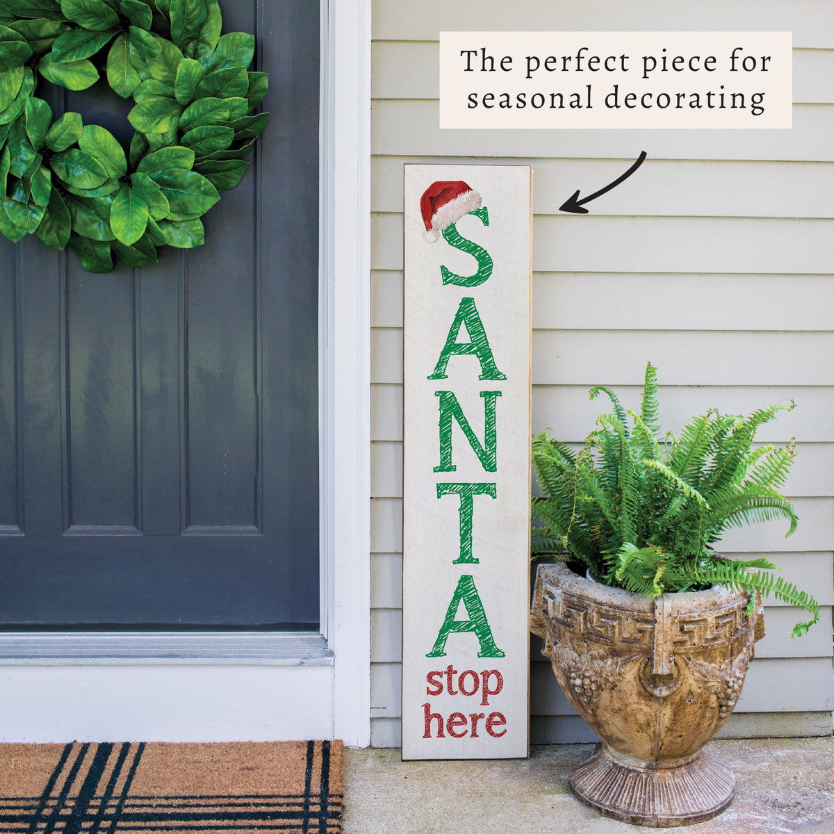 Santa Stop Here Porch Leaner