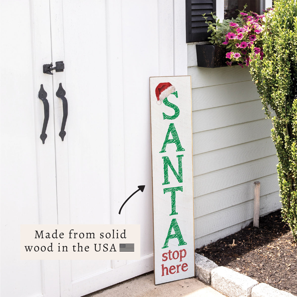Santa Stop Here Porch Leaner