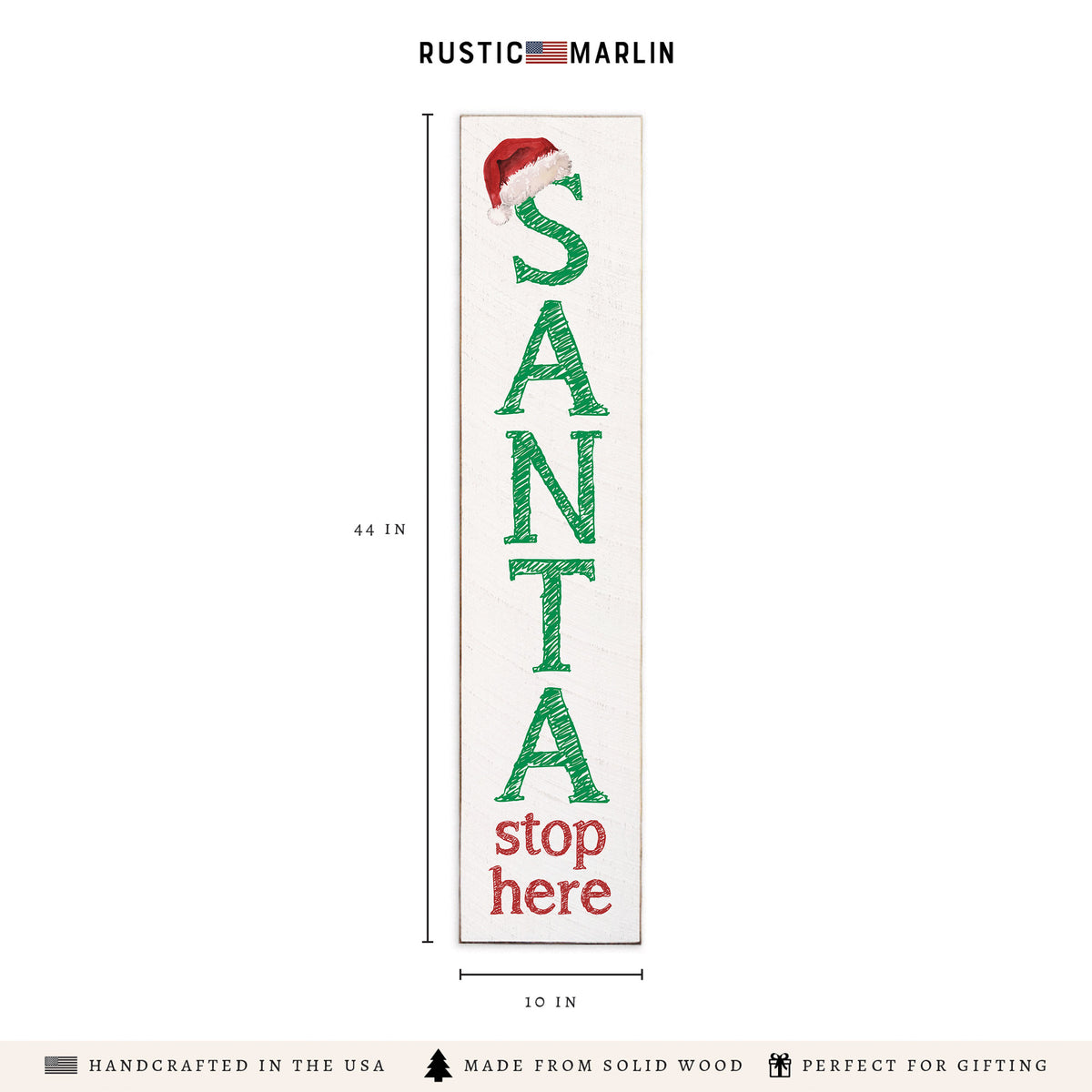 Santa Stop Here Porch Leaner