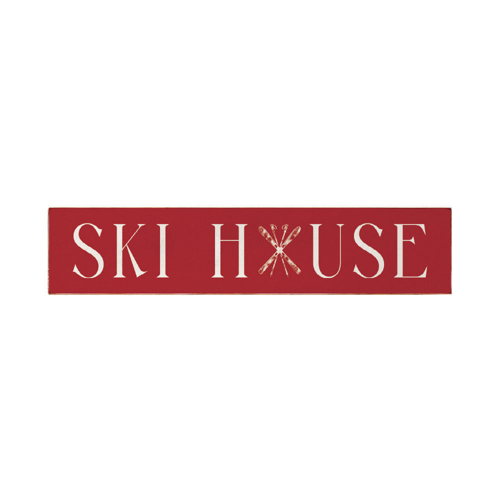 Red Ski House Barnwood Sign