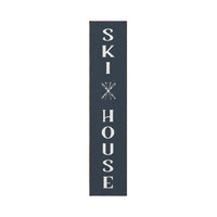 Navy Blue Ski House Barnwood Sign