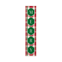 Merry Holiday Plaid Barn Wood Sign
