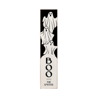 Family Name Halloween Ghost Personalized Barnwood Sign