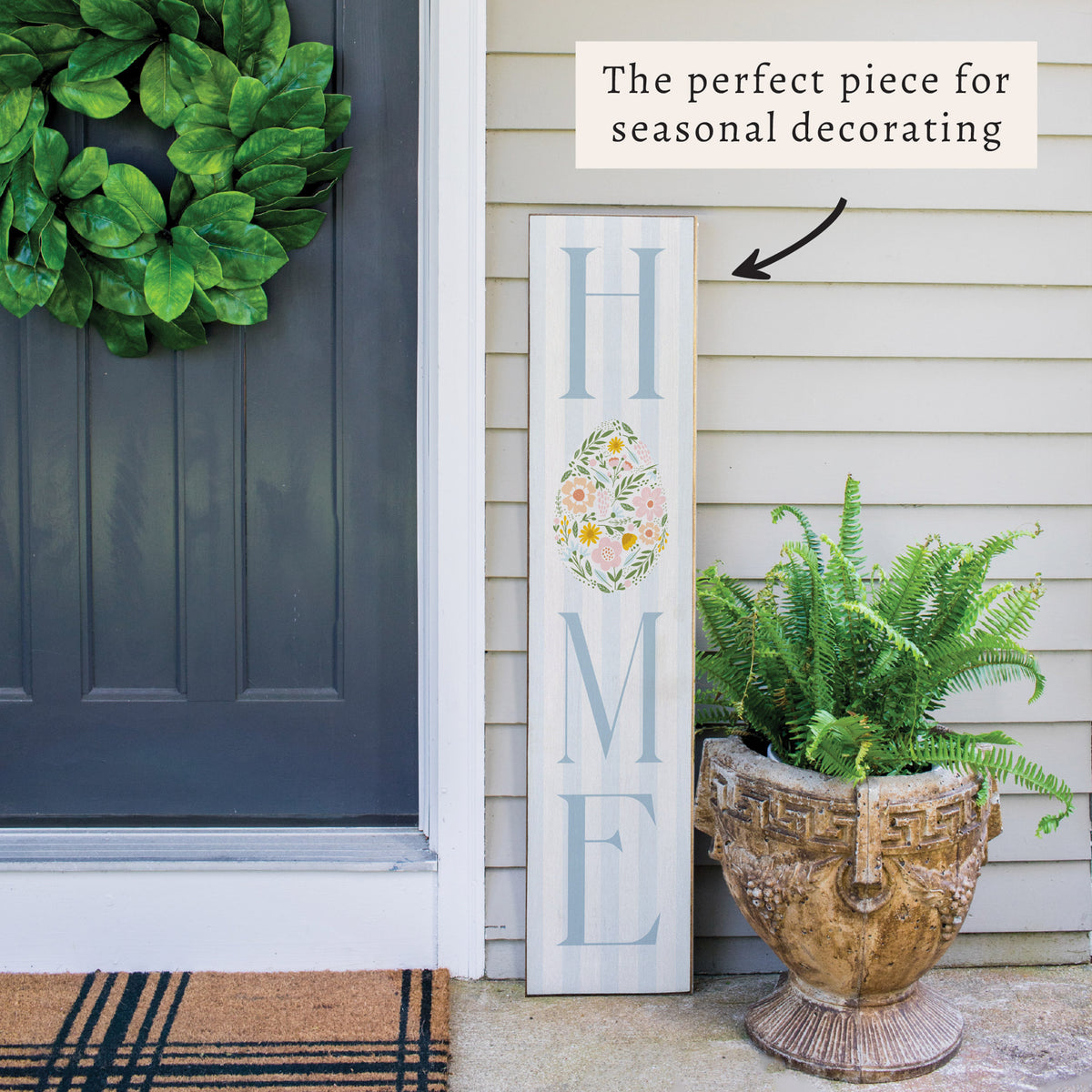 Floral Easter Egg Home Porch Leaner