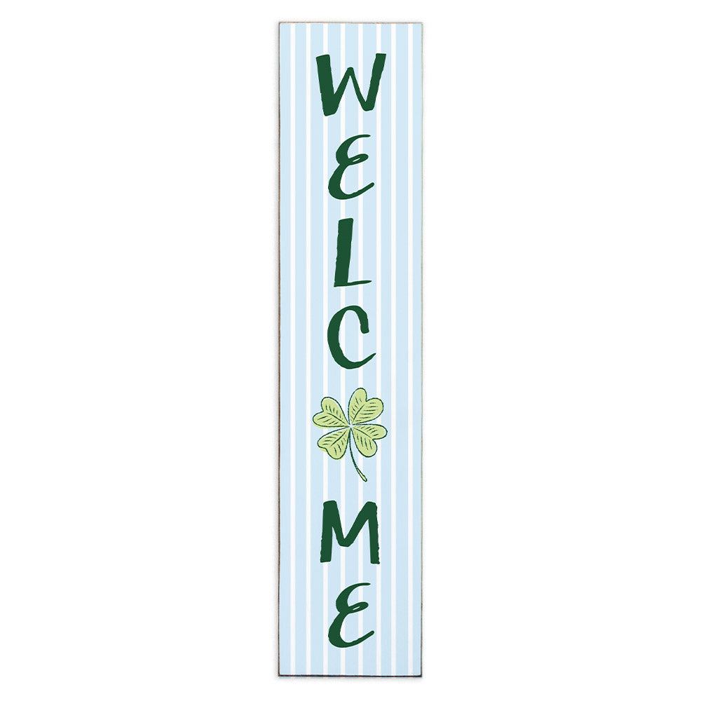 Preppy Shamrock Welcome Porch Leaner