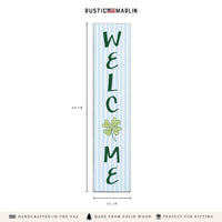 Preppy Shamrock Welcome Porch Leaner