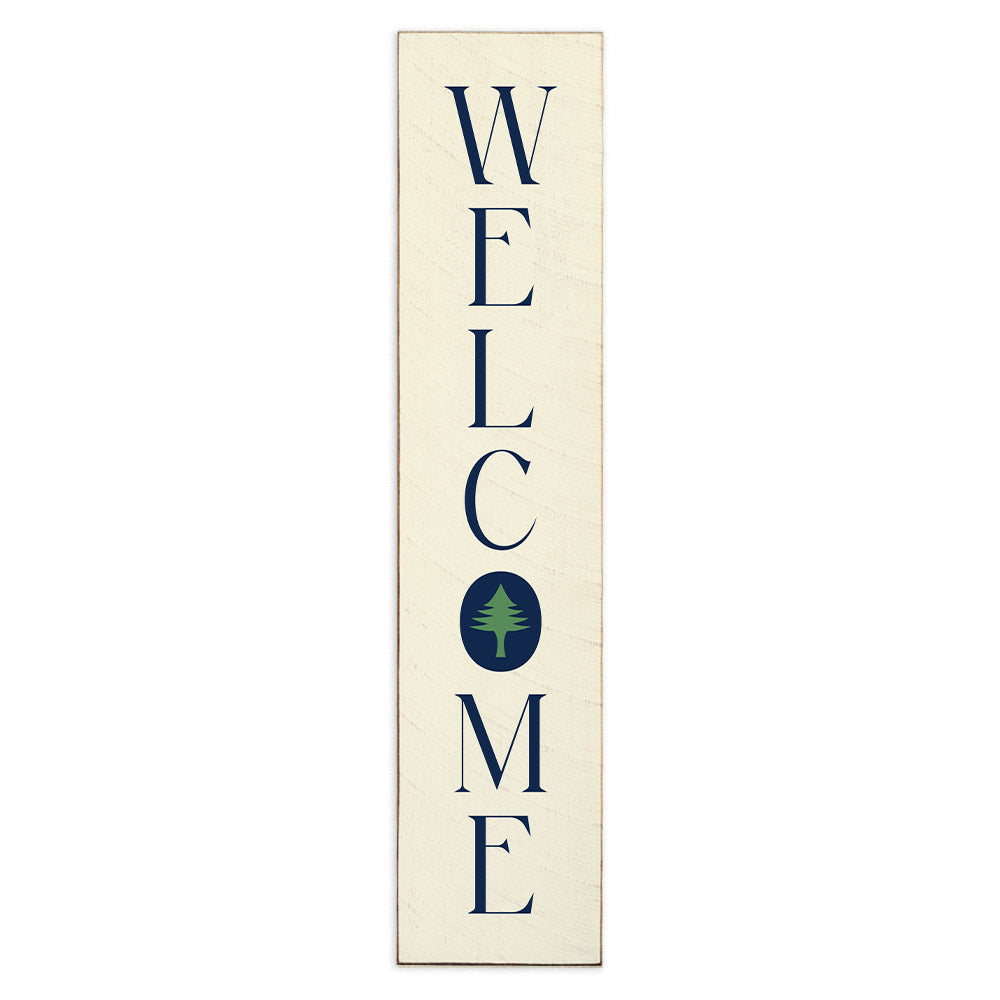 Welcome Kennebunkport Tree Icon Vertical Porch Leaner