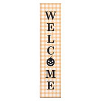 Halloween Welcome Gingham Porch Leaner