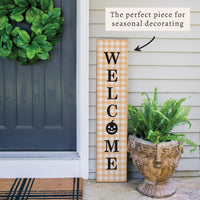 Halloween Welcome Gingham Porch Leaner
