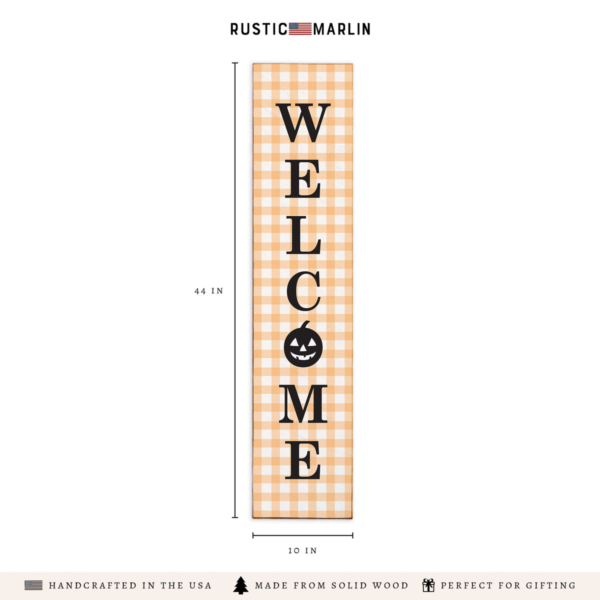Halloween Welcome Gingham Porch Leaner