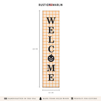 Halloween Welcome Gingham Porch Leaner