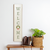 Vertical Welcome Barnwood Sign
