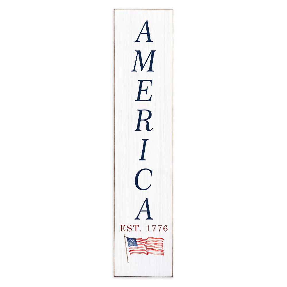 America Est 1776 Flag Porch Leaner