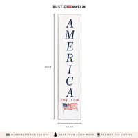America Est 1776 Flag Porch Leaner