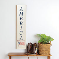 America Est 1776 Flag Barn Wood Sign