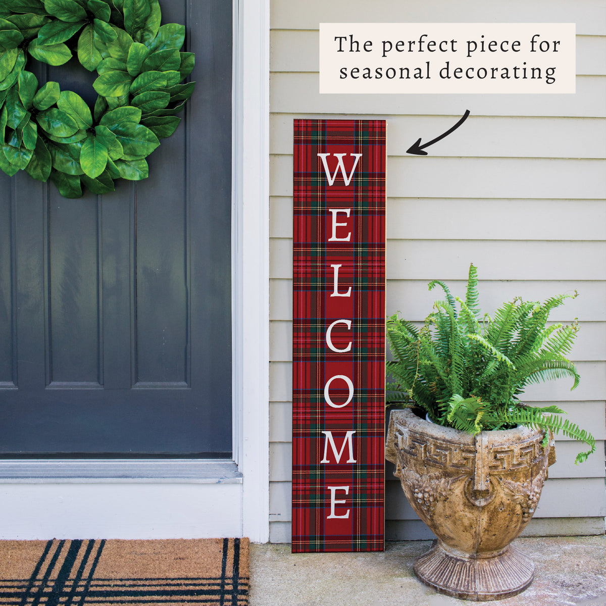 Classic Tartan Welcome Porch Leaner