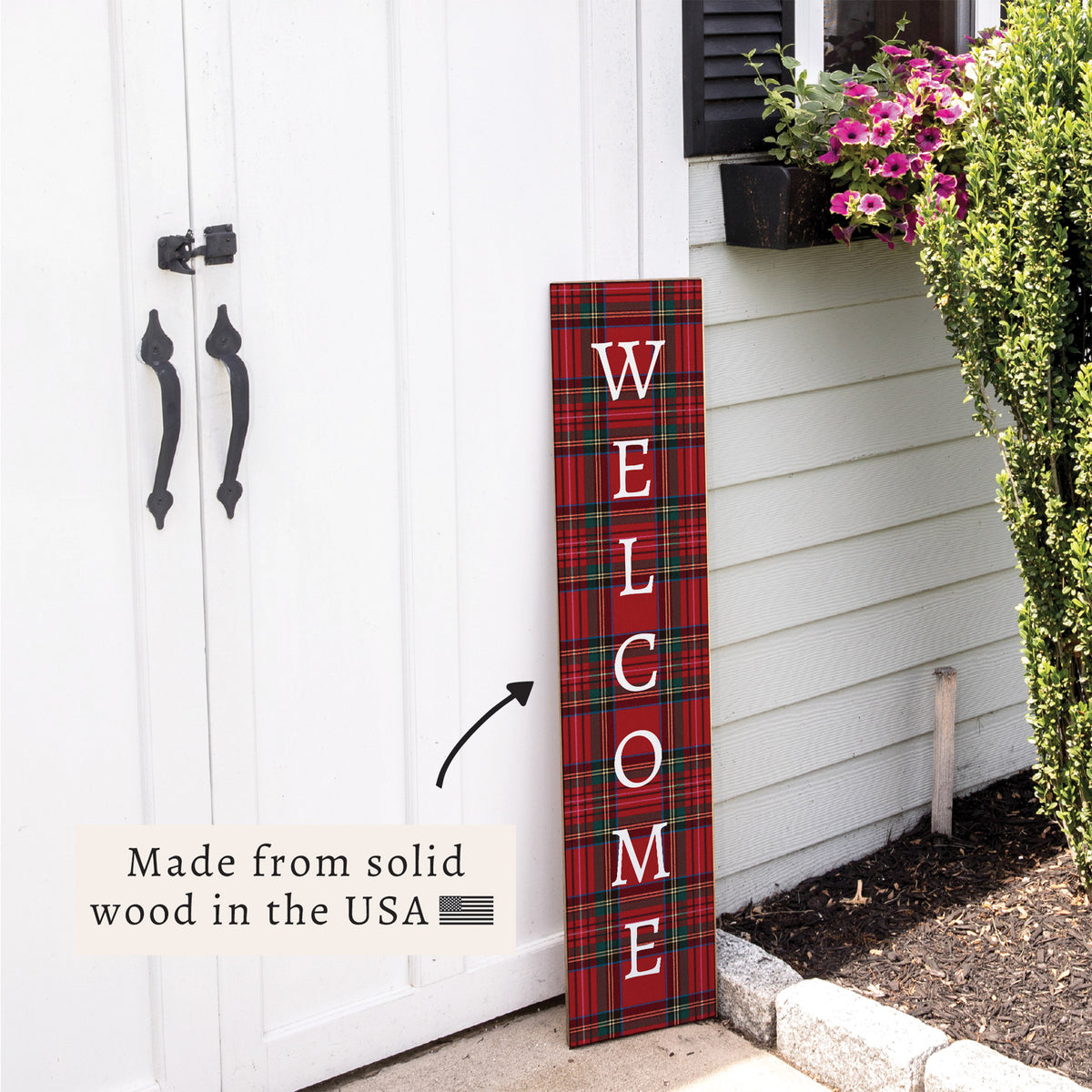 Classic Tartan Welcome Porch Leaner
