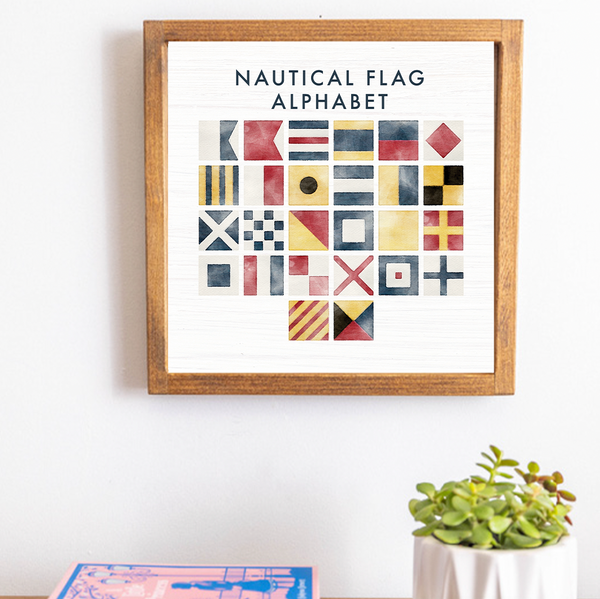Nautical Flag Alphabet 12" x 12" Wall Art