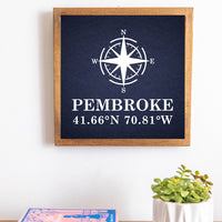 Compass + Coordinates 12" x 12" Personalized Wall Art