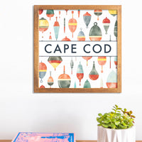 Personalized Watercolor Buoy 12" x 12" Framed Wall Art